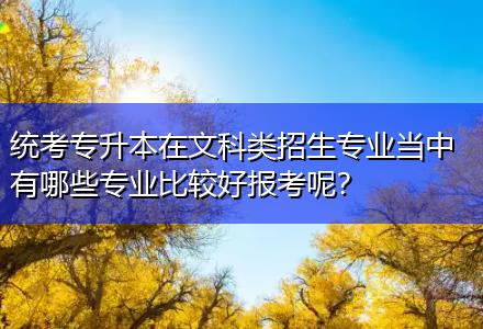 統(tǒng)考專升本在文科類招生專業(yè)當(dāng)中有哪些專業(yè)比較好報(bào)考呢？