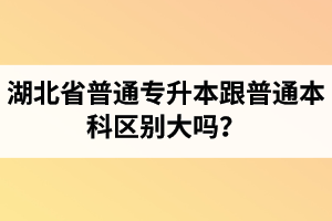 湖北省普通專升本跟普通本科區(qū)別大嗎？專升本專業(yè)課考什么內(nèi)容？