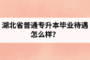 湖北省普通專升本畢業(yè)待遇怎么樣？