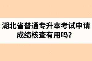 湖北省普通專升本考試申請成績核查有用嗎？申請步驟有哪些？