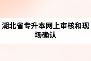 湖北省專升本網(wǎng)上審核和現(xiàn)場確認