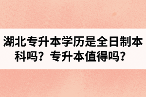 湖北專升本學(xué)歷是全日制本科嗎？專升本值得嗎？