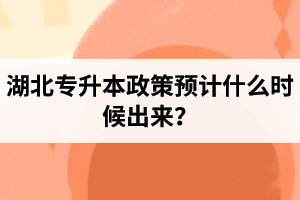 湖北專升本政策預(yù)計什么時候出來？報名前需要做好哪些事情？