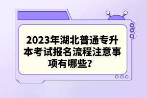 2023年湖北普通專升本考試報(bào)名流程注意事項(xiàng)有哪些？