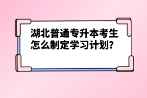 湖北普通專升本考生怎么制定學(xué)習(xí)計(jì)劃？