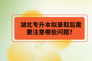 湖北專升本擬錄取后需要注意哪些問題？