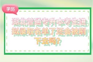 湖北普通專升本考生進(jìn)擬錄取名單了還會被刷下去嗎？