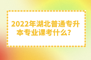 2022年湖北普通專升本專業(yè)課考什么？