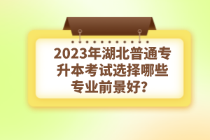 2023年湖北普通專升本考試選擇哪些專業(yè)前景好？