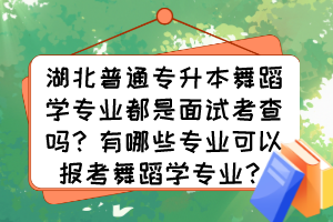 湖北普通專升本舞蹈學(xué)專業(yè)都是面試考查嗎？有哪些專業(yè)可以報(bào)考舞蹈學(xué)專業(yè)？