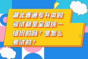 湖北普通專升本的考試都是全國(guó)統(tǒng)一組織的嗎？是怎么考試的？