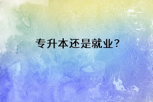 專升本還是就業(yè)？