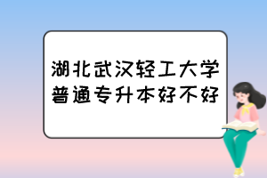 湖北武漢輕工大學(xué)普通專升本好不好？