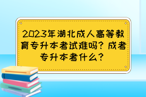 2023年湖北成人高等教育專升本考試難嗎？成考專升本考什么？