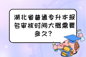 湖北省普通專升本報(bào)名審核時(shí)間大概需要多久？